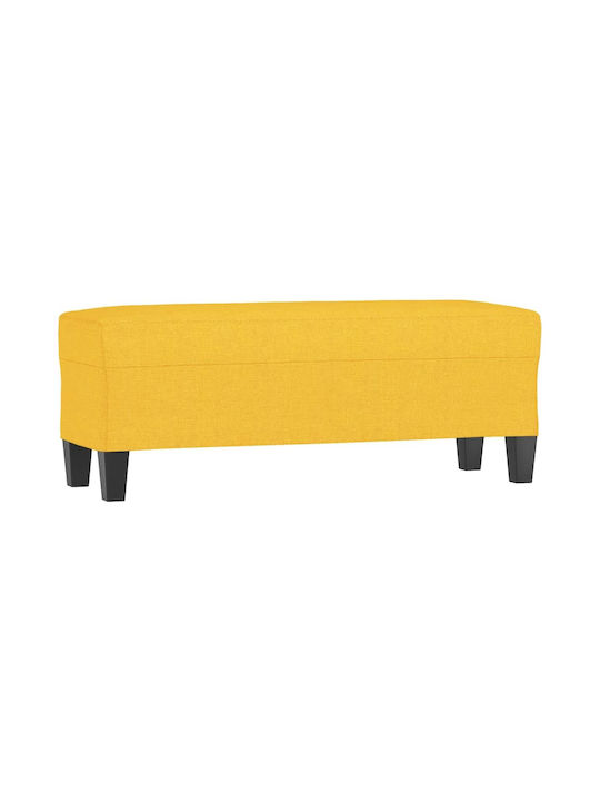 Upholstered Fabric Bench Stool Light Yellow 100x35x41cm