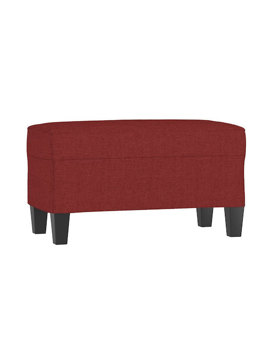 Burgundy Fabric Upholstered Bench Stool 70x35x41cm
