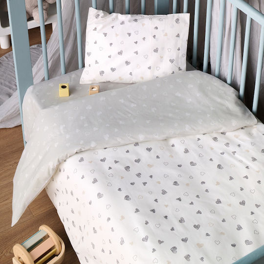 Kentia Baby Duvet Cover Set With Pillowcase Marker 22 White 100x140cm
