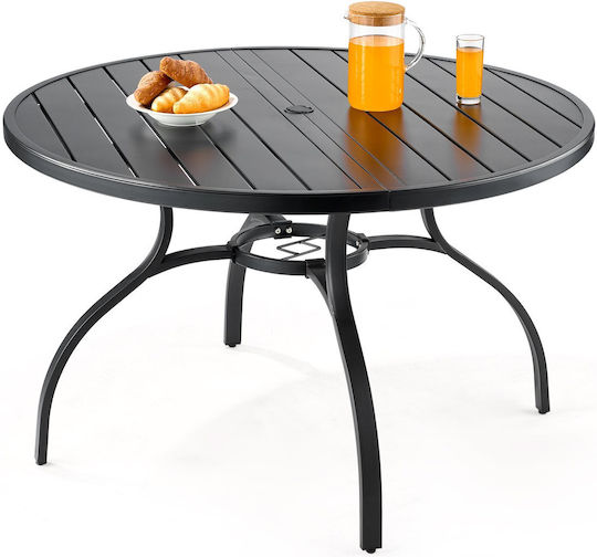 Metal Masa pentru spații exterioare Negru 120x120x72.5buc