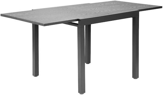 Outdoor Dinner Extendable Metal Table Dark Gray 80(+80)x80x75cm