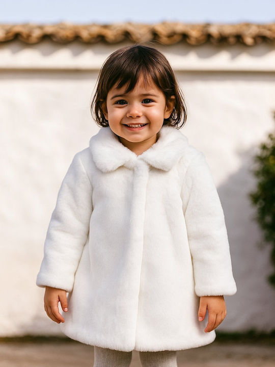 Angel Wings Ecru Baptism Coat made of Fur
