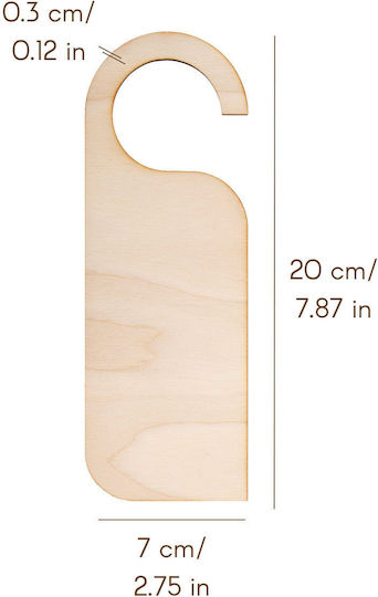 Decorațiuni Creative 10x Agățători de Ușă din Lemn 20 X 6-8 Cm Decupaje Netezi din Lemn pentru Pirogravură