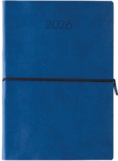 Λιναρδάτος Ημερήσιο Planner Wiggly 2026 Μπλε 17x24εκ.