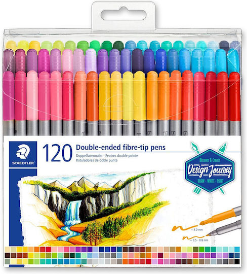 Doppelseitige Marker 120 Farben Design Journey Staedtler