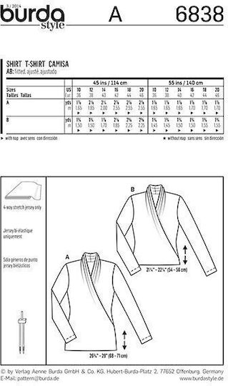 Патрон Burda Блузи Ризи 36-46 6838