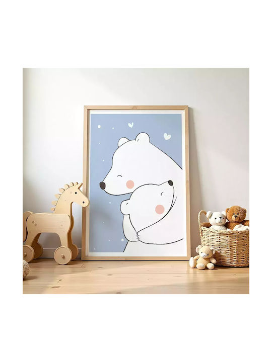 Παιδικό Κάδρο Loving Bears με Λευκή Κορνίζα από Πλαστικό 21x30εκ.