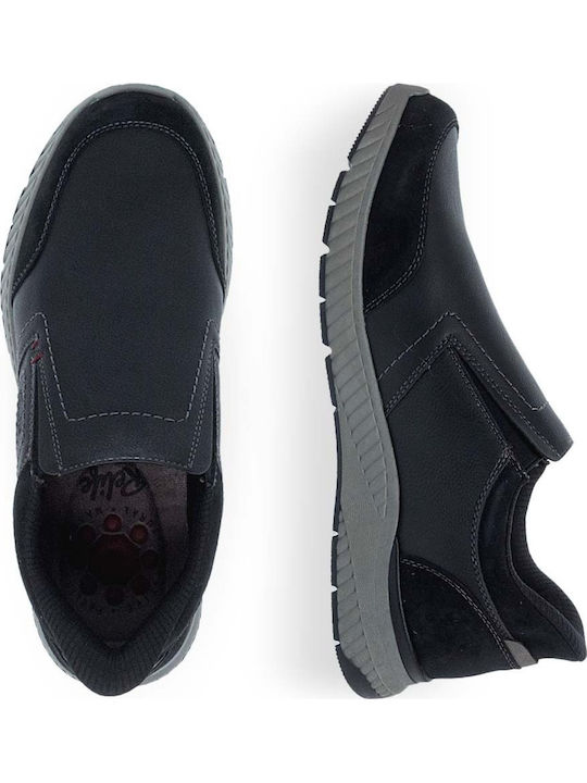 Συνθετικό Δέρμα Ανδρικά Slip-On Μαύρα