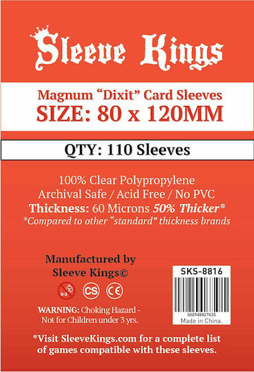 Sleeve Kings Magnum Dixit Card Sleeves Oversized Size 110τμχ Clear