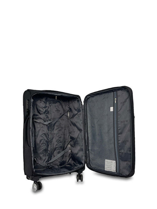 Medium Nylon Suitcase Crete Black