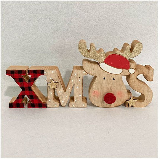 +Efo Christmas Wooden Figure Deer Height 23cm