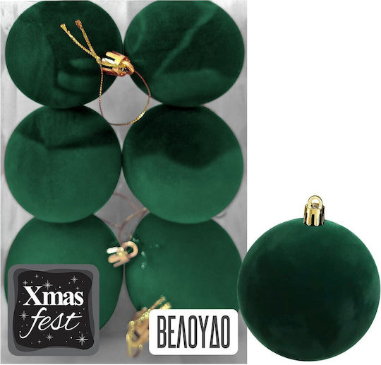 Ornament suspendat Glob Verde 6buc Set 6buc