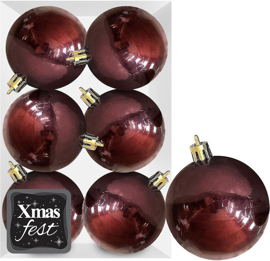 Ornament suspendat Glob Burgundy 6buc Set 6buc