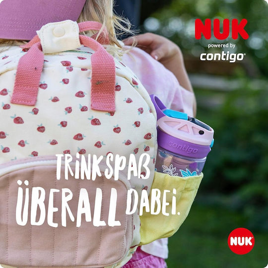 Nuk Contigo Easy Straw Παιδικό Παγούρι Πλαστικό με Καλαμάκι Ροζ 420ml