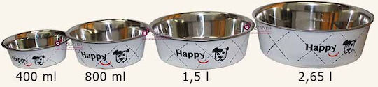 Hundenapf Zolux Happy 21 cm 1,5 L Metall Weiß