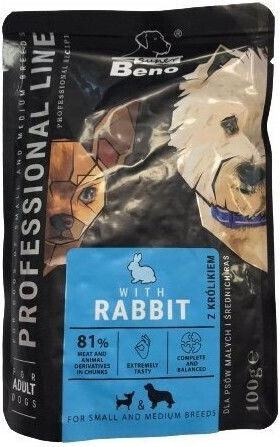Dog Food Professional Line Υγρή Τροφή Σκύλων σε Φακελάκι με Κουνέλι 100gr