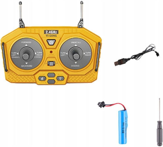 Lean Toys Remote Controlled Τηλεκατευθυνόμενος Εκσκαφέας Κίτρινο