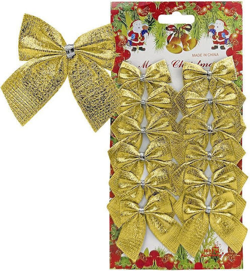 XMASfest Weihnachtliche Figur Bogen Gold Höhe 6cm 12Stück