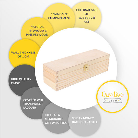 Creative Wooden Bottle Case Beige 36x9.8x11cm.