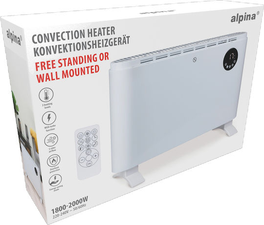 Alpina Convector Heater Wall 2000W with Electronic Thermostat White