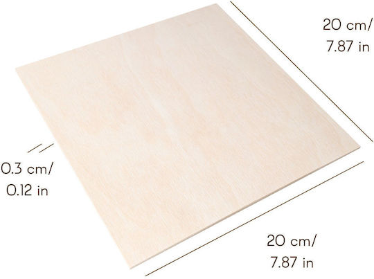 Creative Deco 12 X 20x20см квадратен шперплат 3мм 200x200x3 мм шперплатови листове за ръчна изработка Идеални за пирография Лазерно рязане Моделиране Фрезоване CNC плотер Лобзик