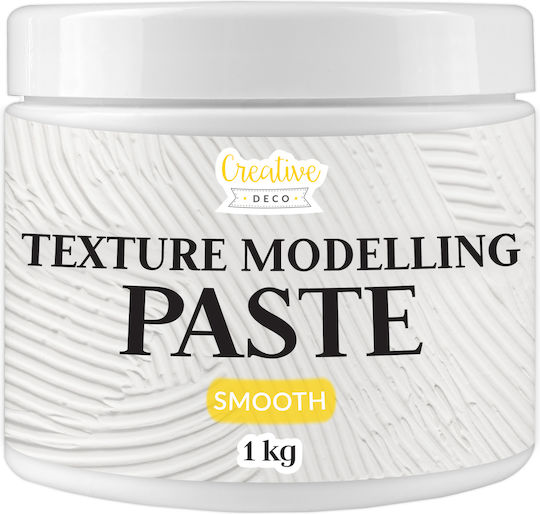 Creative Deco Structural Smooth Paste 1kg White Fine Mass Artistic Projects Acrylic Painting Easy To Use A Spatula 3d Effects Textures