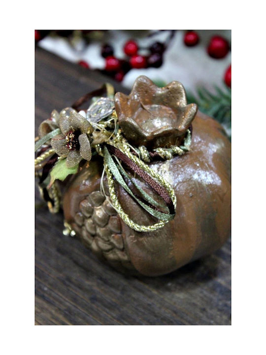 Gerakis Tabletop Lucky Charm Pomegranate Brown made of Plaster 10x10cm 1pcs