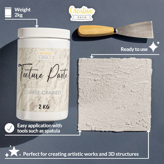 Creative Deco Structural Coarse Pasta 2kg White Fine Mass Art Projects Painting Acrylics Easy To Use A Spatula 3d Effects Textures Structures