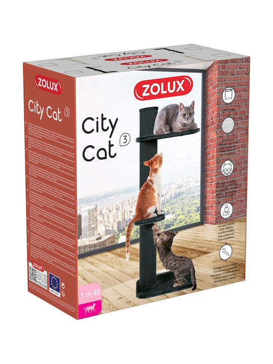 Zolux City Scratching Post Cat Trees Gray 3 levels 59x61x148cm