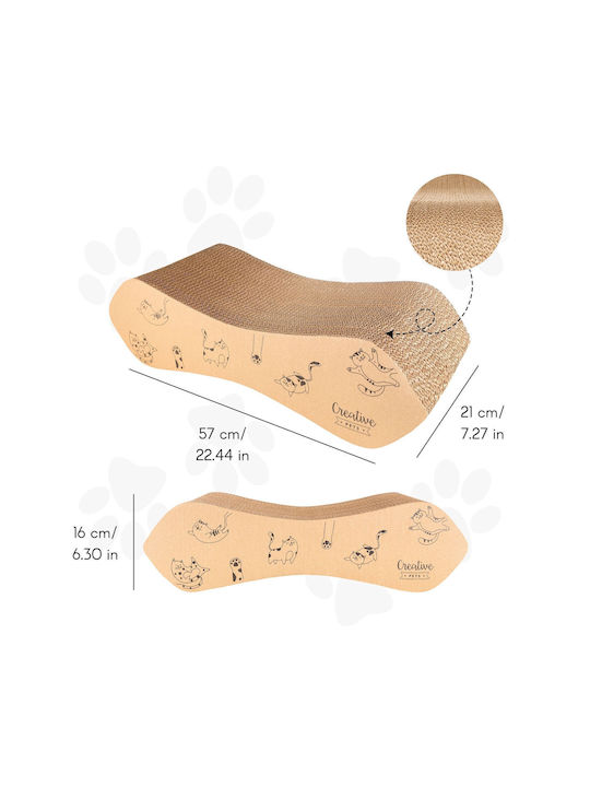 Creative Pets Cat Scratching Post Large 57 X 21 X 16 Cm Double-sided Scratching Cardboard Natural Scratching Post Durable Accessories Cats High-quality Cardboard
