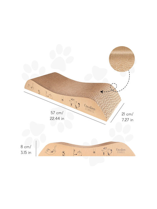 Creative Pets Cat Scratching Post Large 57 X 21 X 8 Cm Double-sided Scratching Cardboard Natural Scratching Post Durable Accessories Cats High-quality Cardboard