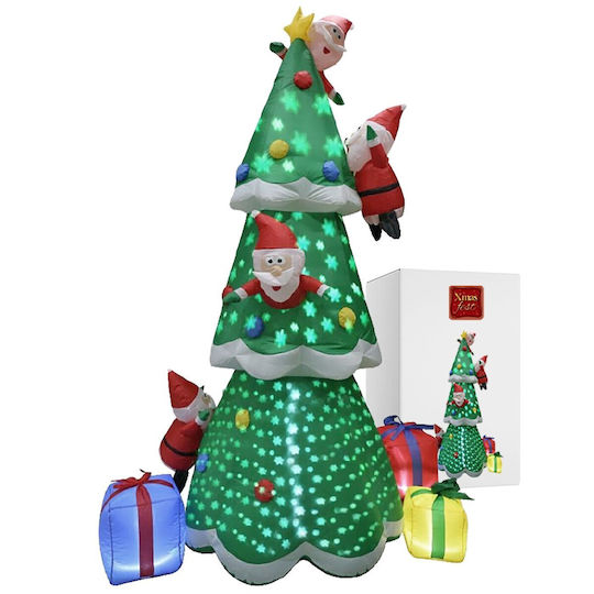 Christmas Decorative Illuminated Inflatable Fabric Tree 240cm IP44 Electric Green