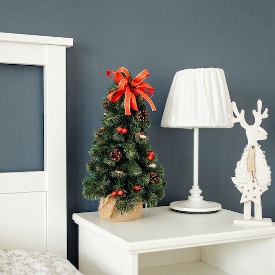 Decorațiune de Crăciun Lemn Braduleț 40cm. Împodobit Verde