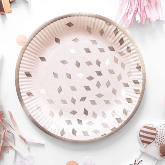 Amscan Eco Rose Gold Birthday Plate for Party 8pcs