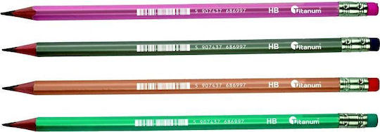 Pearl Triunghiulară creion Eraser 4 piese Titanum