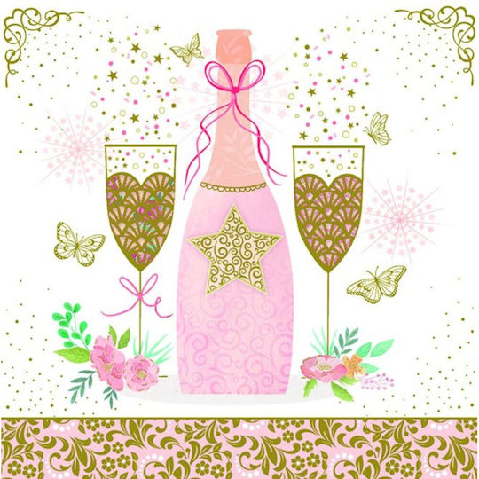 Trifold Card Die-Cut Champagne Glasses Pictura
