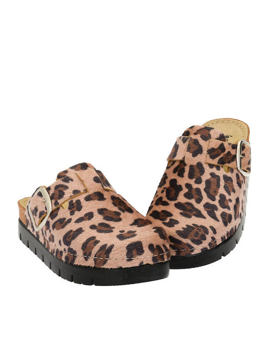 Anatomical Leather Women's Slippers Brown