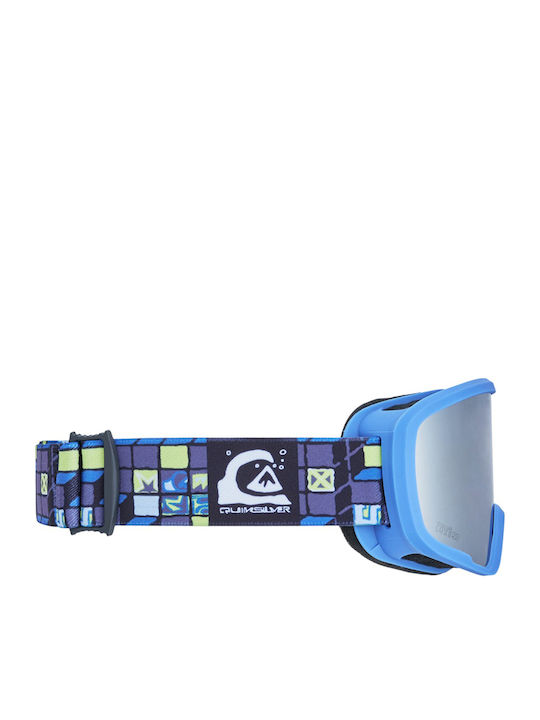 Quiksilver Shredder Ски & Сноуборд Маска Детска Сребрист с Леща в Цвят Син