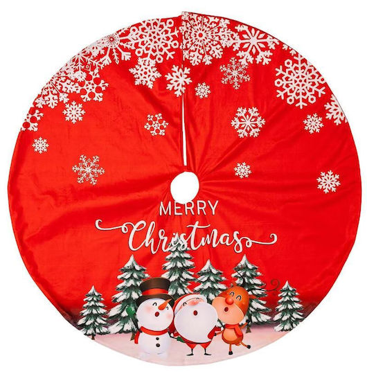 Christmas Tree Skirt Fabric ''Snowflakes'' with Velvet Texture D90cm.