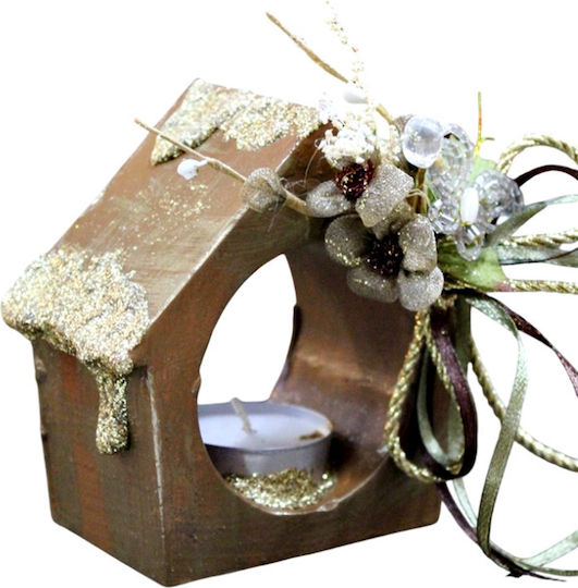 Gerakis Christmas Brown Candlestick 10x10cm