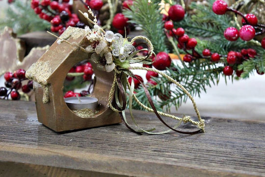 Gerakis Christmas Brown Candlestick 10x10cm