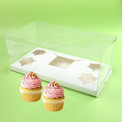 Κουτί Ζαχαροπλαστείου Καπάκι 4 Cupcakes & 1