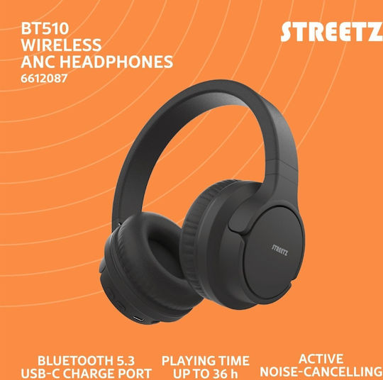 Streetz BT510 Ασύρματα / Ενσύρματα On Ear Ακουστικά Μαύρα