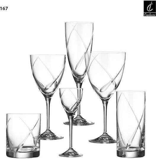 Capolavoro KATE Set Gläser für Weißwein aus Kristall Mit Stiel 250ml 6Stück