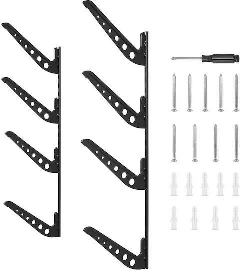 Wall Rack Surfboards Vevor Horizontal Shelf Surfboards 4 Levels Storage Display Adjustable Height Metal Organizer Rack Holder Surfboard Snowboards Kiteboards Shortboard Ski