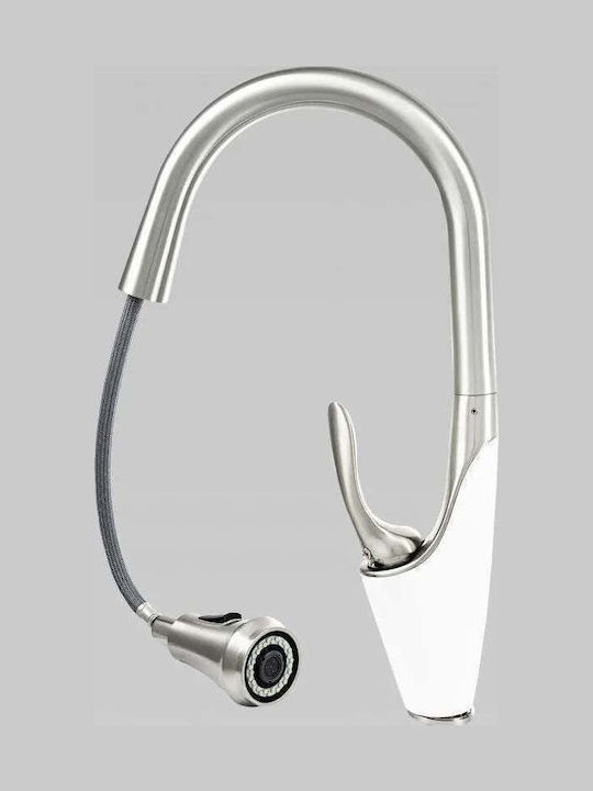 Korman Technik Kitchen Faucet Counter with Shower White