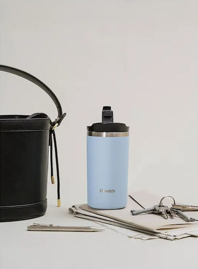 Qwetch Glass Thermos Stainless Steel BPA Free 350ml Qwetch Light Blue