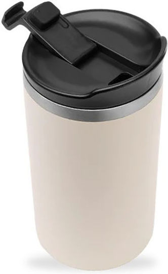 Qwetch Ποτήρι Θερμός Ανοξείδωτο BPA Free 240ml Qwetch Μπεζ