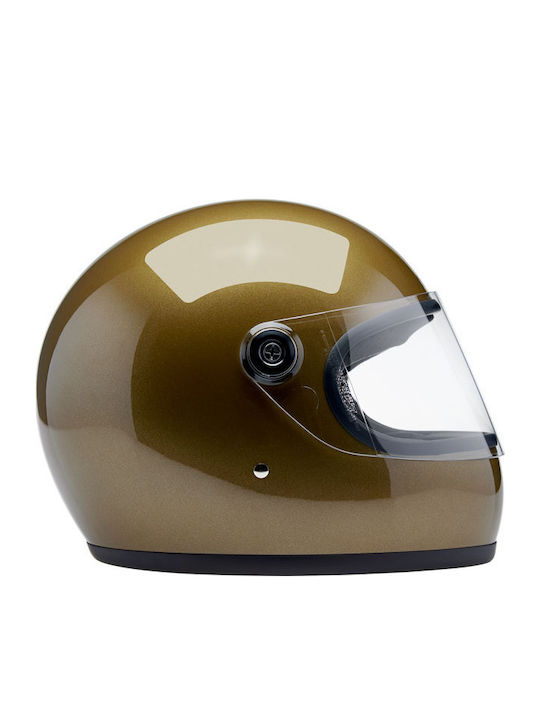 Biltwell Gringo S Ugly Gold Metallic Motorcycle Helmet Full Face ECE 22.06