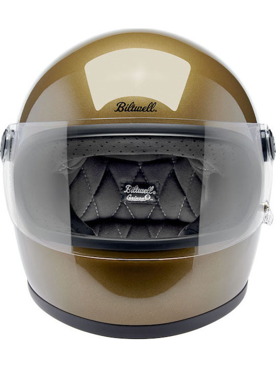 Biltwell Gringo S Ugly Gold Metallic Motorcycle Helmet Full Face ECE 22.06